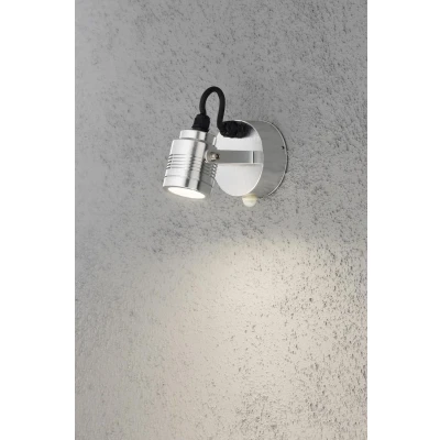 Afbeelding van Konstsmide Monza Medium 7941 310 LED buitenlamp met bewegingsmelder (wand) Energielabel: G (A G) vast ingebouwd 3 W Aluminium