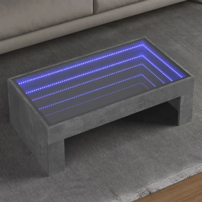 Afbeelding van vidaXL Salontafel met Infinity LED 90x50x30 cm betongrijs