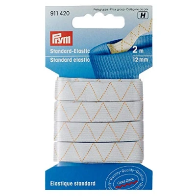 Afbeelding van Prym 2 m x 12 mm standaard elastiek, wit