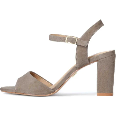Afbeelding van Kazar Marcie Sandalen met hoge hak, Dames, Maat: 36, Taupe Veloursleer