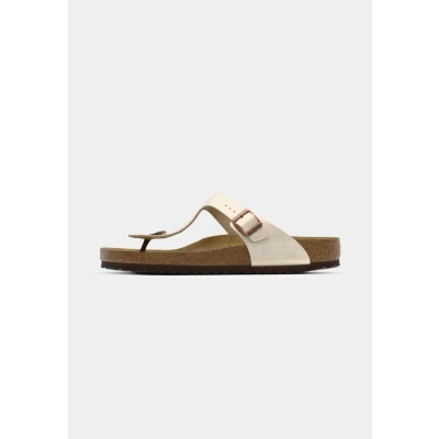 Afbeelding van Birkenstock Gizeh BF Regular Teensandalen, Dames, Maat: 35, Pearl white Hoogwaardig imitatieleer