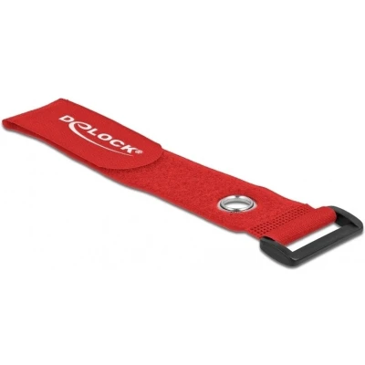 Afbeelding van Klittenband kabelbinders met gesp en ring 280 x 38mm / rood (3 stuks)