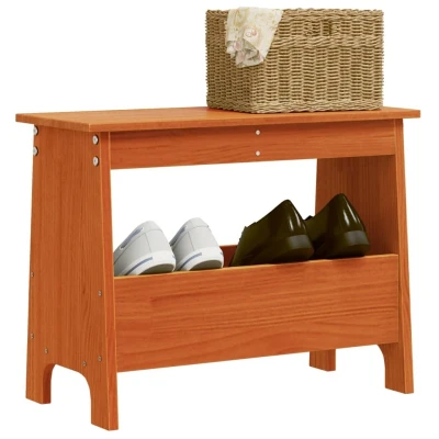 Afbeelding van Halbankje 60x28x45 cm massief grenenhout wasbruin