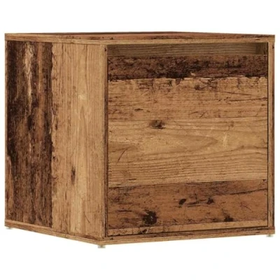 Afbeelding van vidaXL Opbergbox met lade 40,5x40x40 cm bewerkt hout oud houtkleurig