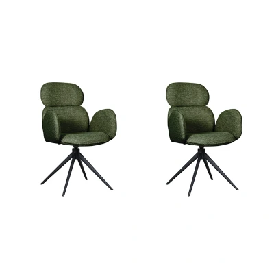 Afbeelding van LABEL51 Eetkamerstoel Vidar Forest Boucle set van 2