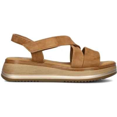 Afbeelding van Gabor 746 Sandalen Met Sleehak Dames Camel Maat 38