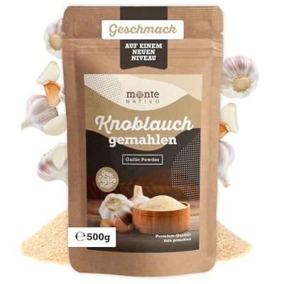 Image de Ail en Poudre Monte Nativo (500g) moulu d’ail Épices aromatiques séchées avec soin, idéales pour Cuisiner et Assaisonner Arôme Goût intenses
