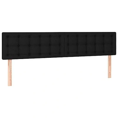 Afbeelding van Hoofdborden 2 st 80x5x78/88 cm stof zwart