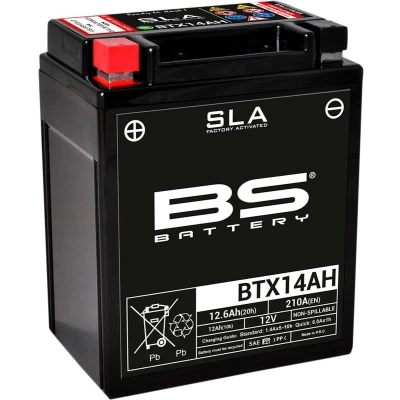 Afbeelding van BS Battery 300758 BTX14AH AGM SLA motoraccu, zwart