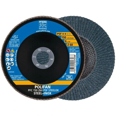 Afbeelding van PFERD 67766150 PFC 150 Z 60 PSF STEELOX Lamellenschijf Diameter mm Boordiameter 22.23 RVS, Staal 10 stuk(s)