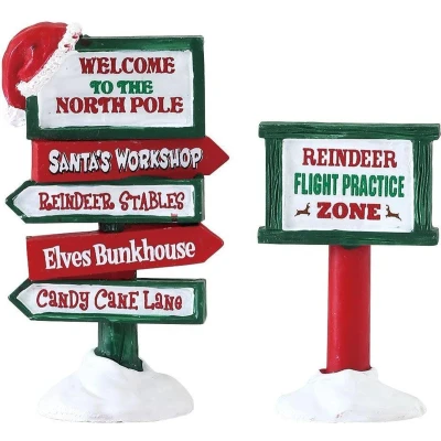 Afbeelding van North pole signs set of 2 LEMAX