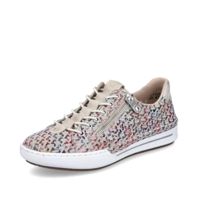 Afbeelding van Rieker L7255 lage sneakers voor dames, losse zool, Multi 90, 39 EU