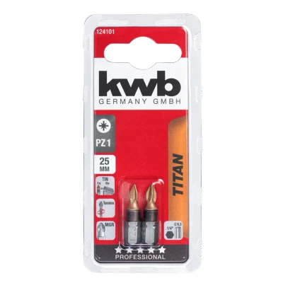Afbeelding van Titaan bits 25 mm pozidrive PZ 1 2 st. kaart Eurofix