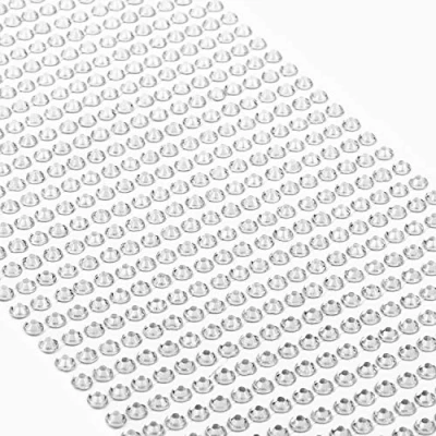 Afbeelding van Movoja Zilveren strassteentjes, ronde glitterstenen, 880 stuks, 4 mm, zelfklevend voor versieren en knutselen, sierstenen om op te plakken, sierstenen, knutselstenen, zilver