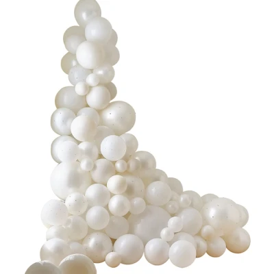 Afbeelding van Ginger Ray Witte &amp; crème balloon arch met parels DIY