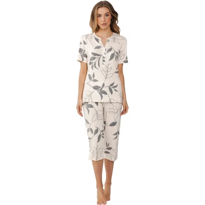 Afbeelding van Pastunette Pyjama Allover Print Beige 42