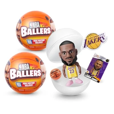 Afbeelding van 5 Surprise NBA Ballers by ZURU Unboxing Basketbal, verzamelbaar sportspeelgoed voor jongens (2 capsules)