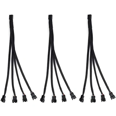 Afbeelding van Aypzuke 3 stuks pc ventilator PWN Fan Hub Spiltterkabel (3 pins + 4 pin) converter 1 tot