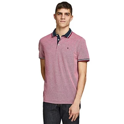 Image de Jack &amp; Jones Homme Polo Jjepaulos Ss Noos, Rio Rouge, L