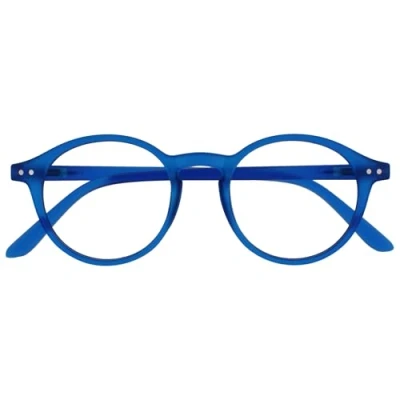 Image de OPULIZE REY Lunettes de lecture Monture ronde rétro Bleu mat Homme Femme Charnières à ressort R56 3 +2,50