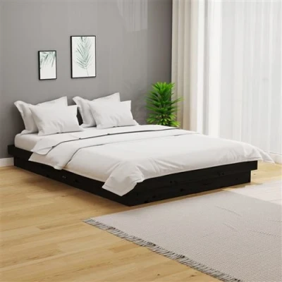 Afbeelding van Bedframe massief hout zwart 120x190 cm 4FT Small Double