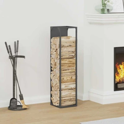 Afbeelding van Brandhoutrek 25x25x100 cm koudgewalst staal antracietkleurig