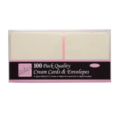 Afbeelding van Anita&#039;s Square Cards &amp; Envelopes Cream (100pk) (ANT 1512001)