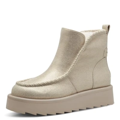 Afbeelding van Tamaris Snowboots, Dames, Maat: 38, Light gold Textiel