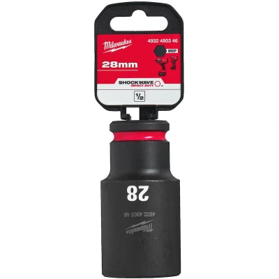 Afbeelding van MILWAUKEE 4932480346 SHOCKWAVE IMPACT DUTY 1/2&quot; slagvaste dop diep 28 mm