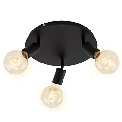Afbeelding van Briloner Leuchten PEARL Plafondlamp 3 lichts Spots kantelbaar 3x E27 Ø 30cm Zwart