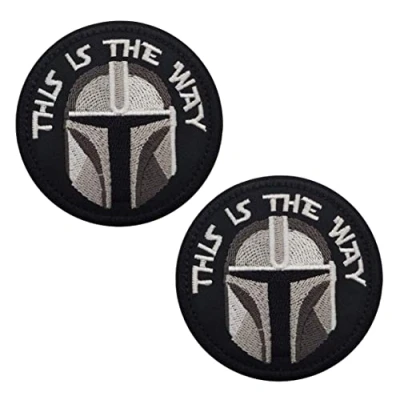 Afbeelding van Zcketo Dit is The Way Mandalorian Half Helm Velcro Film op de achterkant geborduurd Tactical Patch voor kleding rugzakken Uniform Jersey