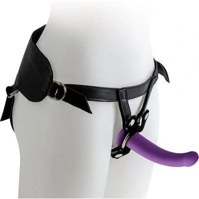 Afbeelding van Virgite Strap on Harnas met paarse dildo maat M