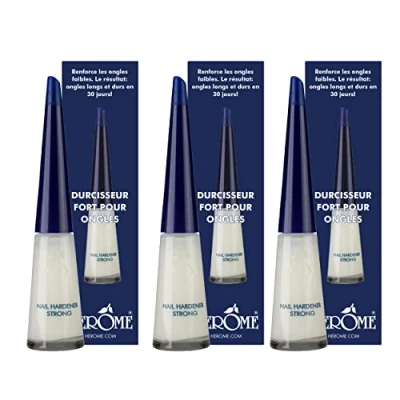 Image de Herome 3 Pack Durcisseur Fort pour Ongles Le Numéro 1 Depuis 1982! Garantit des Longs et Forts Dans 30 Jours (Nail Hardener Strong) Sans résine TFS ni de toluène * 10ml