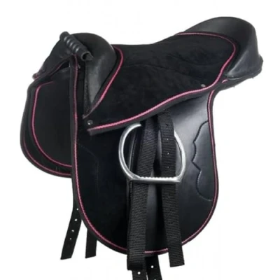 Afbeelding van HKM Shetty Zadel Funny Horses Zwart/Roze