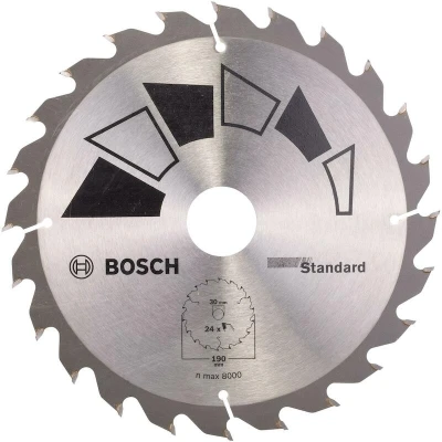 Afbeelding van Bosch Accessories Standard 2609256820 Hardmetaal cirkelzaagblad 190 x 30 mm Aantal tanden: 24 1 stuk(s)