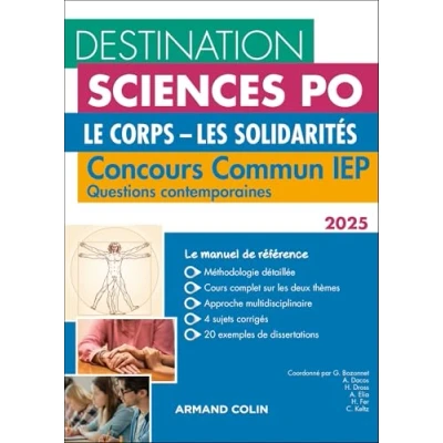 Afbeelding van DESTINATION SCIENCES PO QUESTIONS CONTEMPORAINES LE CORPS,2