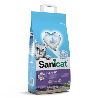 Afbeelding van 16l Sanicat Classic Lavendel Kattenbakvulling