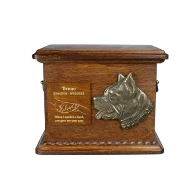 Afbeelding van Persoonlijke urn hond voor American Staffordshire Terrier met gravure en reliëf