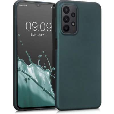Afbeelding van kwmobile telefoonhoesje geschikt voor Samsung Galaxy A23 4G / 5G Hoesje smartphone Back cover in metallic petrol
