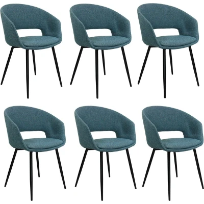 Afbeelding van Set van 6 Kick stoel Dean Blauw