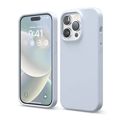 Afbeelding van elago Hoesjes van vloeibare siliconen compatibel met iPhone 14 Pro (6,1 inch) beschermhoes gemaakt premium volledige bescherming, schokbestendig, 4 structuren, zachte microvezel voorkomt krassen (zwart)