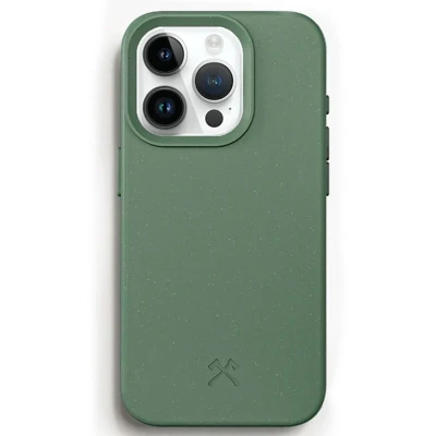 Afbeelding van Woodcessories bio Case MagSafe Geschikt voor iPhone 15 Pro Max Duurzaam Eco vriendelijk Gemaakt van materialen Midnight Green