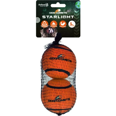 Afbeelding van Dog Comets Starlight Tennisbal Ø 7,5 cm Hondenbal Drijvend Hondenspeelgoed Stuiterend Hondenspeeltje Oranje 2 stuks