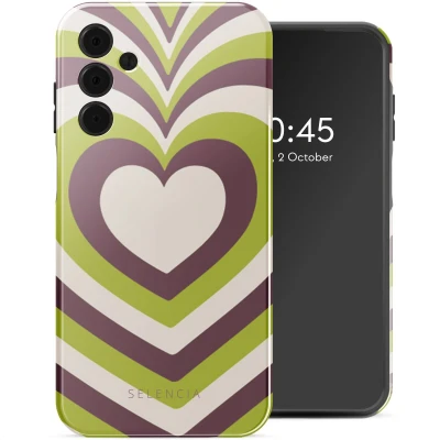 Afbeelding van Selencia Hoesje Geschikt voor Samsung Galaxy A15 (5G) Vivid Backcover Double Hearts Plum Fern
