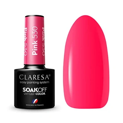 Afbeelding van Claresa UV LED Nagellak Collection Hybrid Manicure Soak Off Nail Polish Kleur Roze Nr. 530 5ml