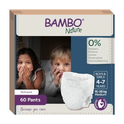 Afbeelding van BAMBO Nature Dreamy Nachtbroekjes 4 7 jaar (15 35 kg) 60 stuks Maandbox 0% onnodige toevoegingen Ideaal voor de gevoelige huid Nordic Swan Ecolabel
