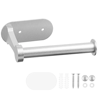 Afbeelding van Toiletpapierhouder, zelfklevend, zonder boren, toiletpapierhouder voor badkamer, toilet, keuken, boren of zilver