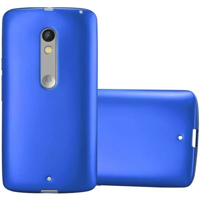 Afbeelding van Cadorabo Hoesje geschikt voor Motorola MOTO X PLAY in METAAL BLAUW Beschermhoes gemaakt van flexibel TPU silicone Case Cover