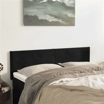 Afbeelding van Hoofdborden 2 st 72x5x78/88 cm fluweel zwart