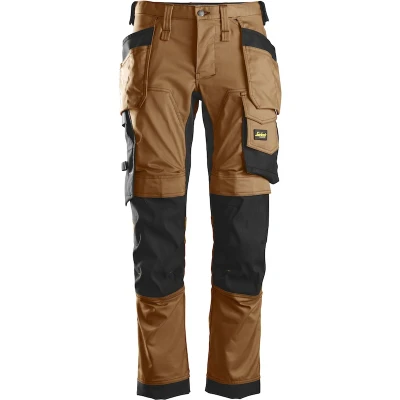 Afbeelding van SNICKERS 6241 AllroundWork stretch werkbroek met holsterzakken (bruin/zwart) 62411204104